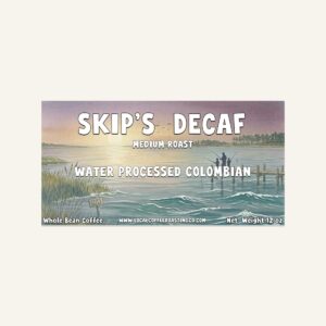 Skip's Decaf Blend label